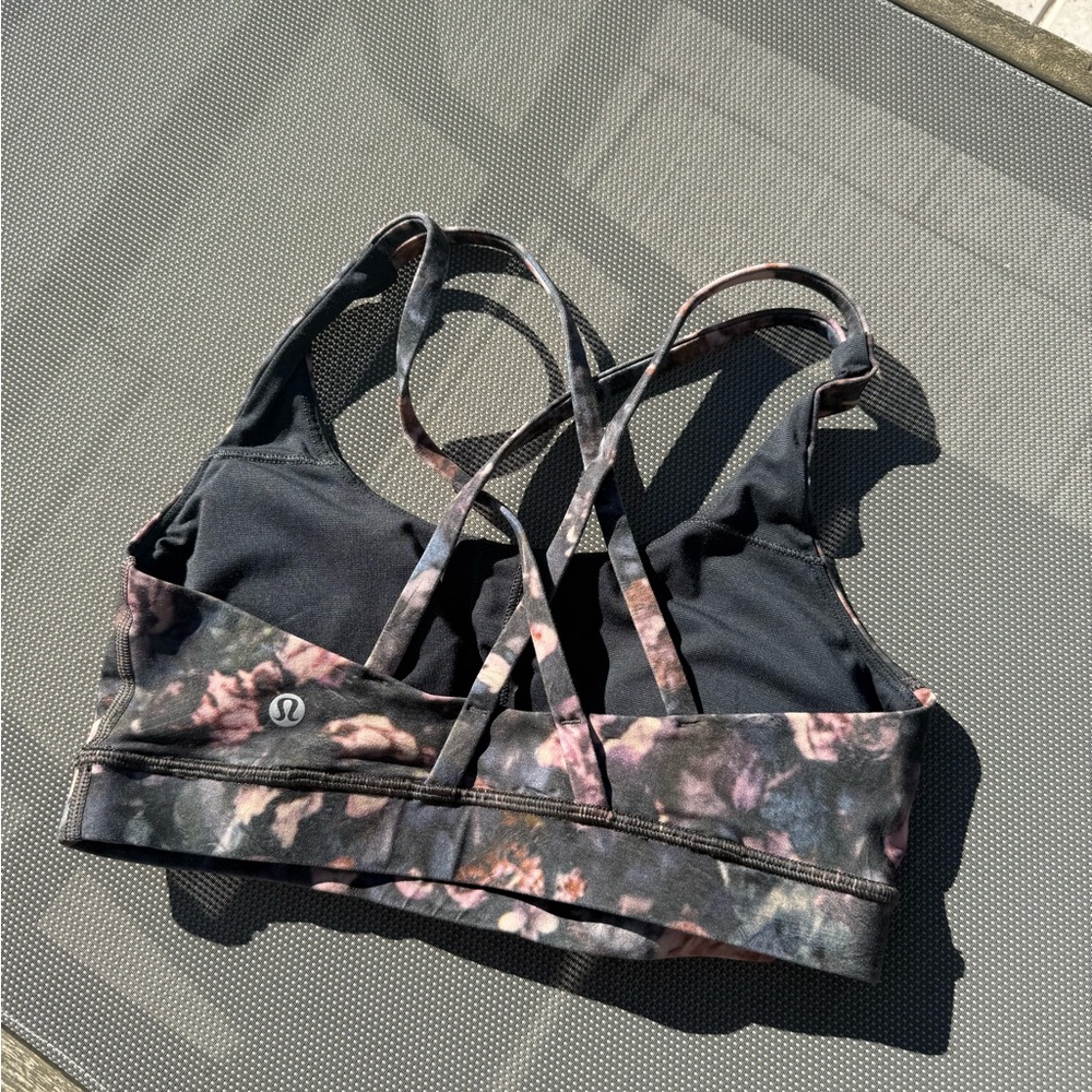 lululemon athletica Floral Black Sports Bra